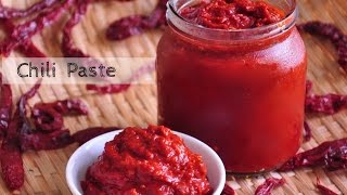 Dried RED CHILLI Paste  Chili Paste  Essential Basic Recipe [upl. by Eussoj350]