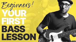 Beginner Bass Lesson Your Very First Steps [upl. by Gimpel]