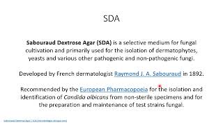 SDA Sabouraud Dextrose Agar  Microbiology [upl. by Atterrol]