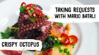 Mario Batali Cooks Crispy Octopus with Cavolo Nero  Hazelnuts [upl. by Ailaroc]