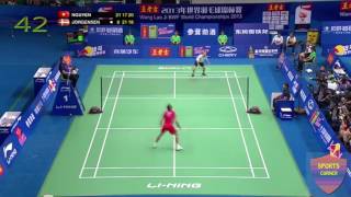 World record rally in Badminton history Mens Single108 shots [upl. by Massie174]