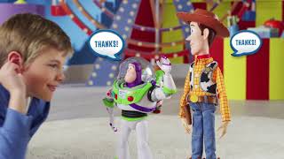 Toy Story 4 Drop Down Action Toys  Buzz Lightyear and Sheriff Woody [upl. by Hsilgne]