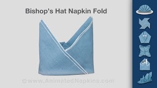 Napkin Folding  How to Fold a Bishops Hat [upl. by Shreeves]