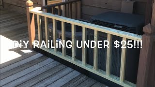 DIY Deck Railing  Under 25 dollars [upl. by Winsor]