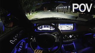 MercedesBenz S500 W222 2014  POV Night Test Drive [upl. by Novahc]