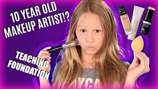 10 Year Old Kid Teaches Makeup Easy Foundation Routine Makeup Tutorial [upl. by Kcaj777]