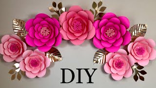 DIY Room Decor Ideas Paper Flower wall Decoration Ideas Easy And Simple [upl. by Naga491]