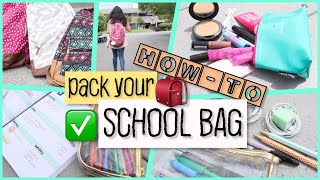 HowTo Pack Your School Bag  School Essentials and Supplies [upl. by Torry]