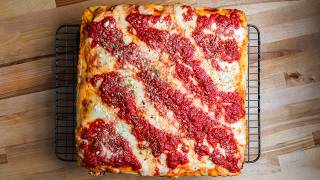 How To Make Perfect NY Sicilian Pizza in a Home Oven [upl. by Wallford]