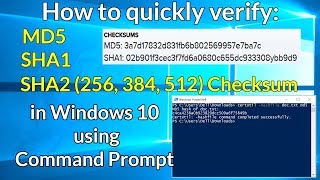 How to quickly verify MD5 SHA1 and SHA2 256 384 512 Checksum in Windows using Command Prompt [upl. by Caasi582]