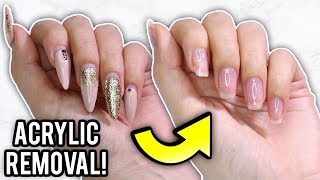 Remove Acrylic Nails At Home Step By Step HowTo Tutorial [upl. by Benito]