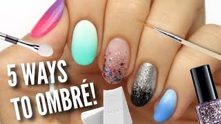 5 Ways To Get Ombre  Gradient Nails [upl. by Yehtomit]