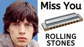 How to play Miss You Rolling Stones Harmonica Lesson [upl. by Middle]