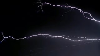 Heavy Thunderstorm And Lightning Strikes At Night [upl. by Audri]