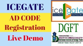 AD CODE Registration on ICEGATE Portal Online All India port  How to Apply AD CODE Online  DGFT [upl. by Meeki308]