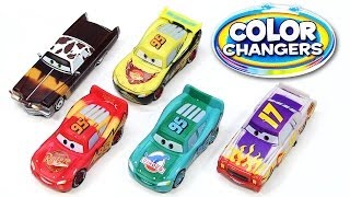 5 Color Changers Cars 2 Darrel Cartrip Tex Dinoco Lightning McQueen Rusteze Water Toys [upl. by Eiramnaej679]