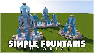 Minecraft 3 Simple Fountain Designs Minecraft Build Tutorial [upl. by Naihs457]