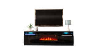 York 02 Electric Fireplace 79quot TV Stand Assembly [upl. by Tombaugh538]