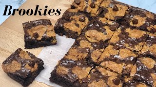 BROOKIES  Brownie  Cookie Bars [upl. by Enirolf]