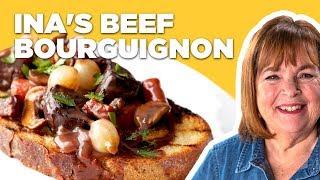 Barefoot Contessa Makes Beef Bourguignon  Barefoot Contessa  Food Network [upl. by Ahsiekim]