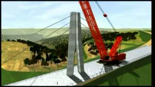 3D Visualisation of Millau Viaduct construction [upl. by Ylrebmyk253]