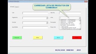 Controle de Estoque com Excel  Iniciando Formulário de Lançamentos  Aula 02 [upl. by Arne]