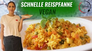 Schnelles Rezept VEGAN Reispfanne mit Gemüse  Einfache Zubereitung [upl. by Afinom66]