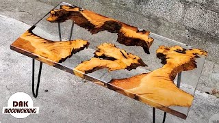 Epoxy Resin Table Art  Wood Projects  DAK Woodworking [upl. by Wolfy97]