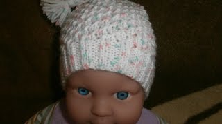 DIY  tuto tricot facile bonnet bébé layette [upl. by Doownelg]