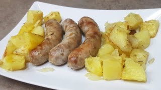 SALSICCE PATATE E CIPOLLE AL FORNO  FoodVlogger [upl. by Anelys]