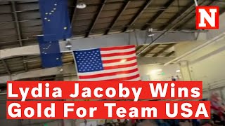 Lydia Jacobys Hometown Celebrates Swimmers Gold Medal Win At Tokyo Olympics [upl. by Anirol]