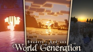 Minecraft PE Top 10 World Generation AddonsMods That Look Unbelievable with Shaders [upl. by Napier689]