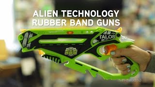 Alien Technology Rubber Band Guns from ThinkGeek [upl. by Yonatan482]