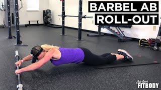 Barbell Ab Rollout Exercise Demonstration [upl. by Obediah]