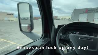 Checking semi trailer locked up brakes [upl. by Darnok117]