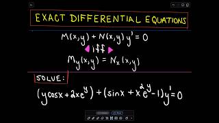 ❖ Exact Differential Equations ❖ [upl. by Maryellen849]