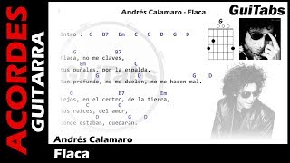 FLACA 👩  Andrés Calamaro  Letras  Acordes GUITARRA 🎸 Karaoke [upl. by Llerryt]