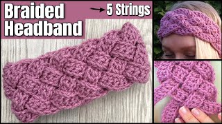 BRAIDED Headband Crochet Tutorial  EASY Crochet Pattern [upl. by Essirehc]