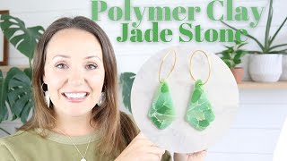 HOW TO MAKE POLYMER CLAY EARRINGS  DIY POLYMER CLAY EARRINGS  JADE HOWLITE POLYMER CLAY EARRINGS [upl. by Ynaitirb]