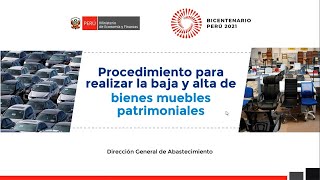 Procedimiento para realizar la baja y alta de bienes muebles patrimoniales [upl. by Waters]