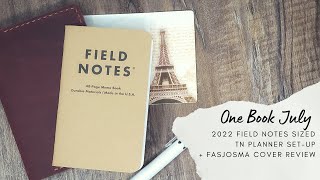 Field Notes Sized Travelers Notebook  quotOne Book Julyquot 2022 Update  Fasjosma Notebook Cover Review [upl. by Imotas]