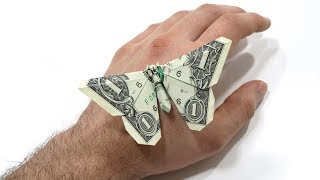 Origami Dollar bill Butterfly Michael LaFosse [upl. by Ahsito]