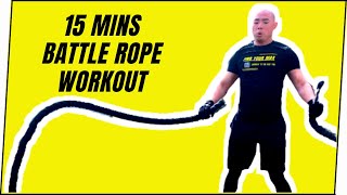 15 Minutes Beginner Battle Rope Workout at Home [upl. by Hibbs]