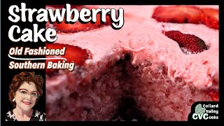 THE BEST Strawberry Cake  1970s Strawberry JellO Cake Recipe [upl. by Gudrin]