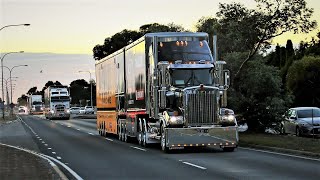 Australian Kenworth T909 race transporter compilation [upl. by Jacobo]