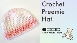 Simple Preemie Hat  Crochet Pattern Easy [upl. by Gayler]