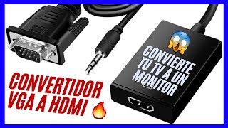 CONVERTIDOR VGA a HDMI  CONVIERTE TU TV A UN MONITOR GIGANTE 🖥 [upl. by Zeuqcaj922]