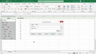 How to remove Spaces using Find and Replace in Excel  Office 365 [upl. by Jourdain]