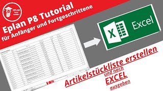 EPLAN P8 Artikelstückliste erstellenanpassenexportieren [upl. by Akehs708]