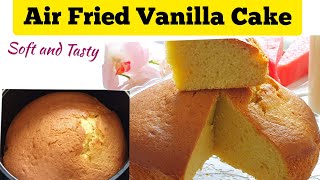 SIMPLE AIR FRYER VANILLA CAKE RECIPES FROM SCRATCHHow To Bake Cake in Air fryer Oven AIR FRIED CAKE [upl. by Catto]